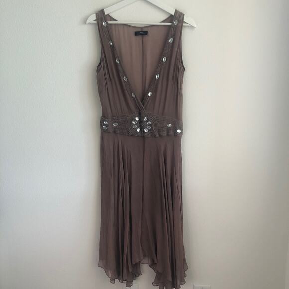 Night by Birger et Mikkelsen sheer beaded sleeveless formal dress - Picture 1 of 5